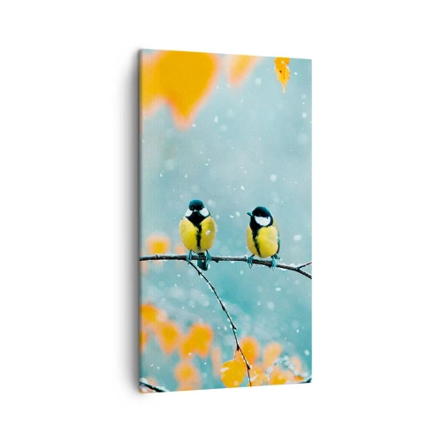 Lærredstryk - Billede på lærred - Sladder om fugle - 45x80 cm