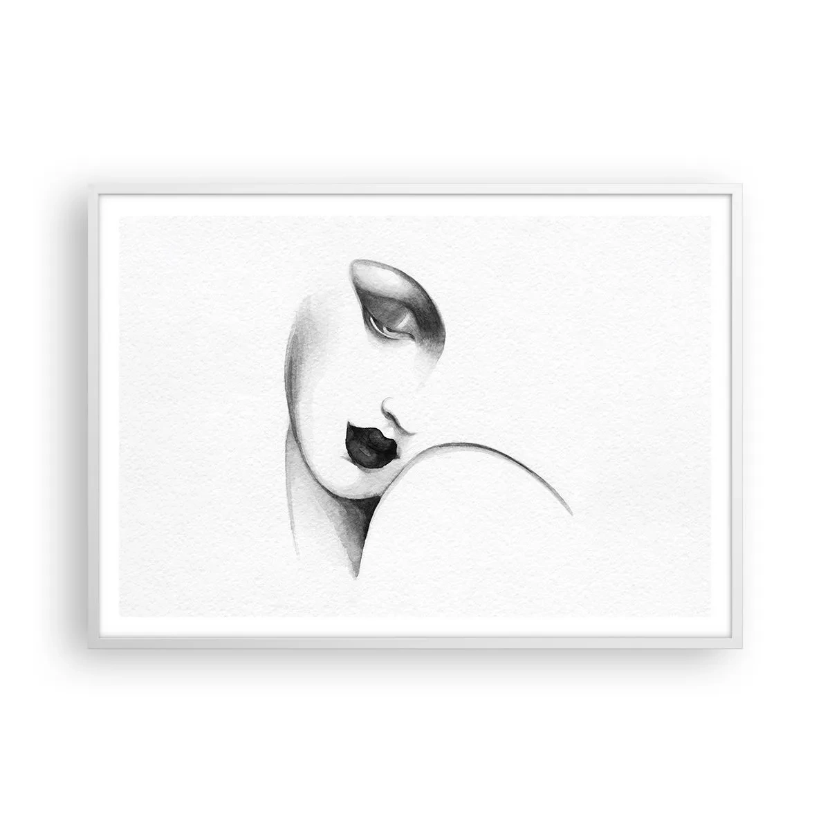 Plakat i hvid ramme - I Lempickas stil - 100x70 cm