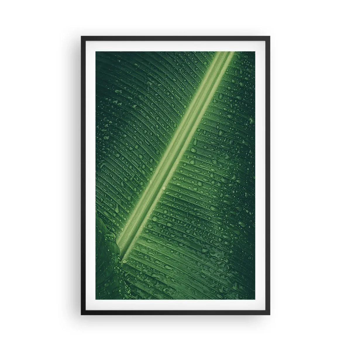 Plakat i sort ramme - Grøn struktur - 61x91 cm