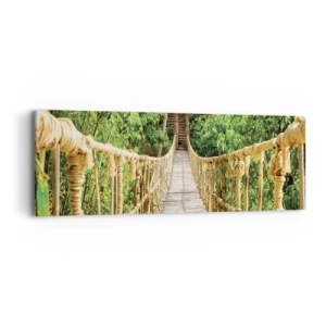 Lærredstryk - Billede på lærred - Ophængt i grønt - 90x30 cm