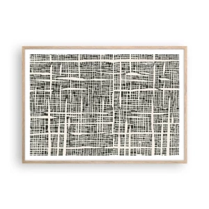 Plakat i ramme af lyst egetræ - En sammensætning vævet - 100x70 cm