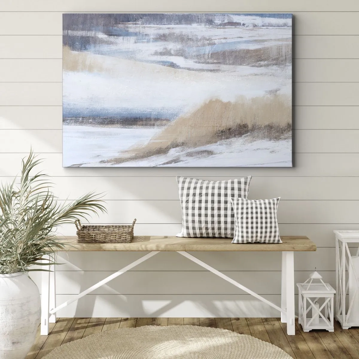 Lærredstryk - Billede på lærred - Vinterkomposition - 100x70 cm