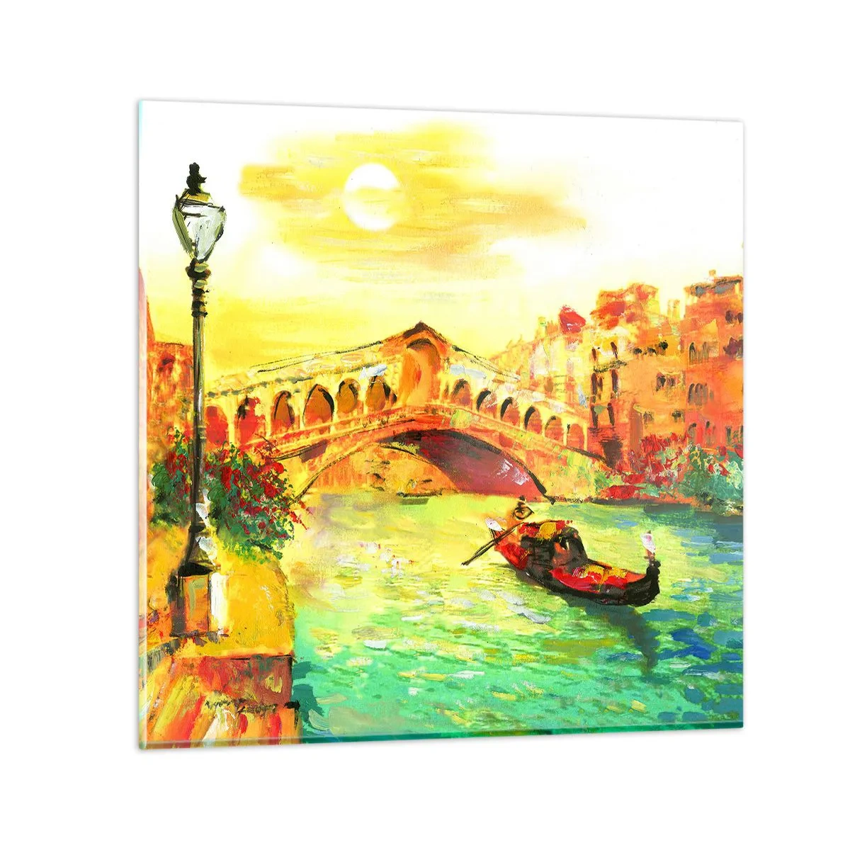 Billede på glas - De elskendes pilgrimsrejse - 50x50 cm