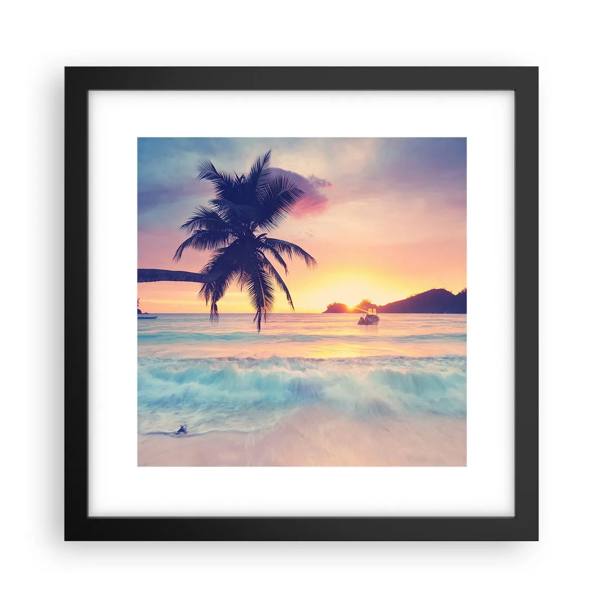 Plakat i sort ramme - En aften i bugten - 30x30 cm