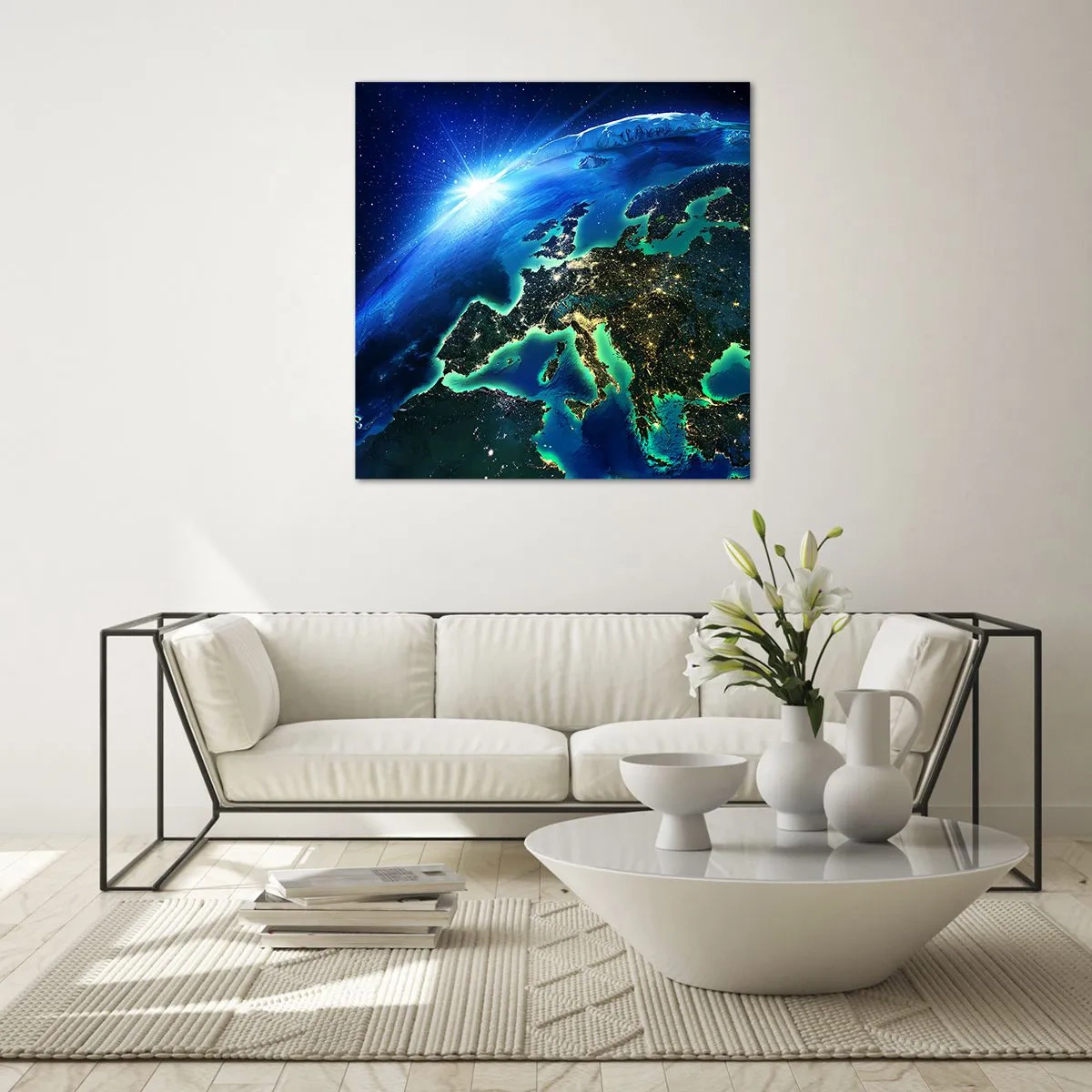 Billede på glas - Et funklende Europa - 40x40 cm