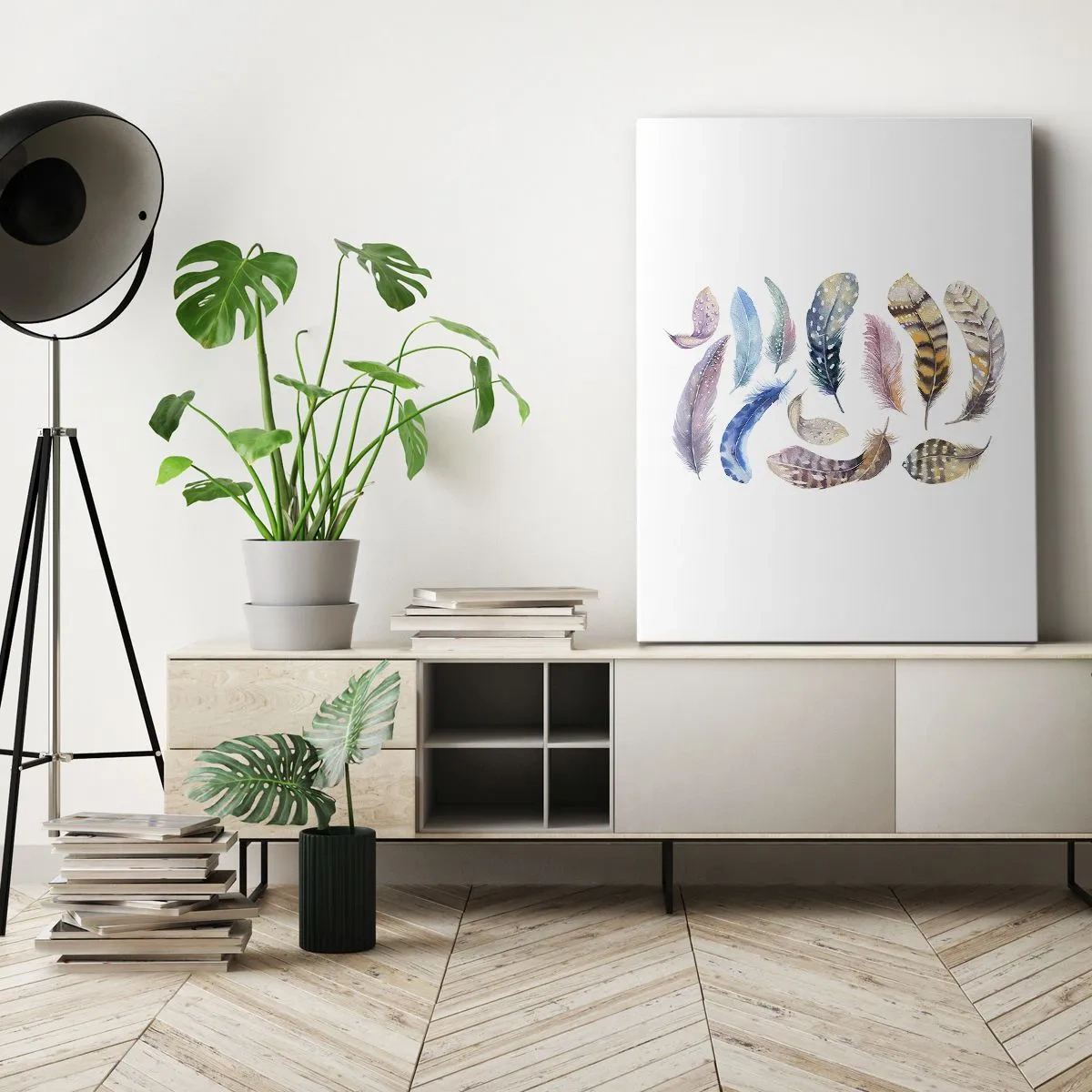 Lærredstryk - Billede på lærred - Letvægts, farverig og flerfarvet - 55x100 cm