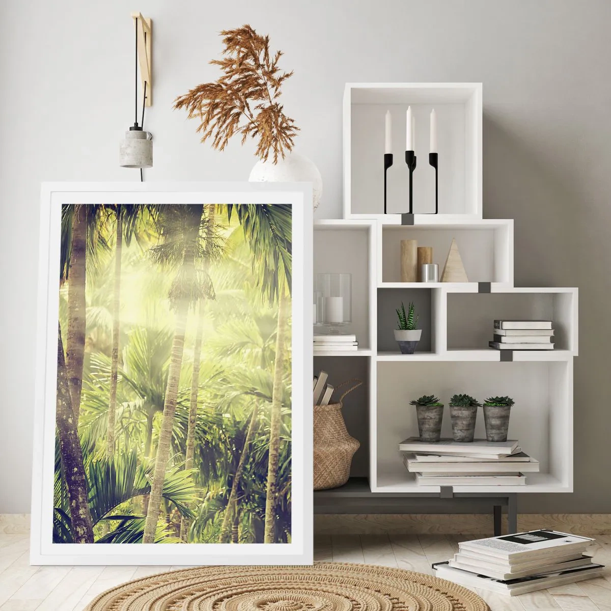 Plakat i hvid ramme - I grønne gløder - 40x50 cm