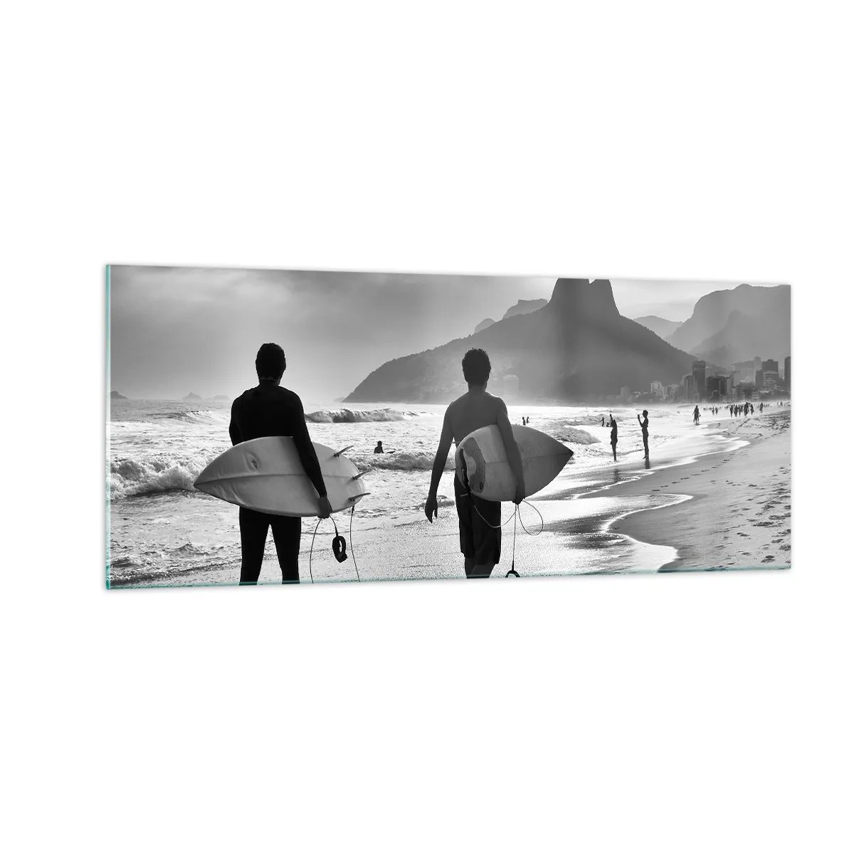 Billede på glas - Samba til én bølge - 100x40 cm