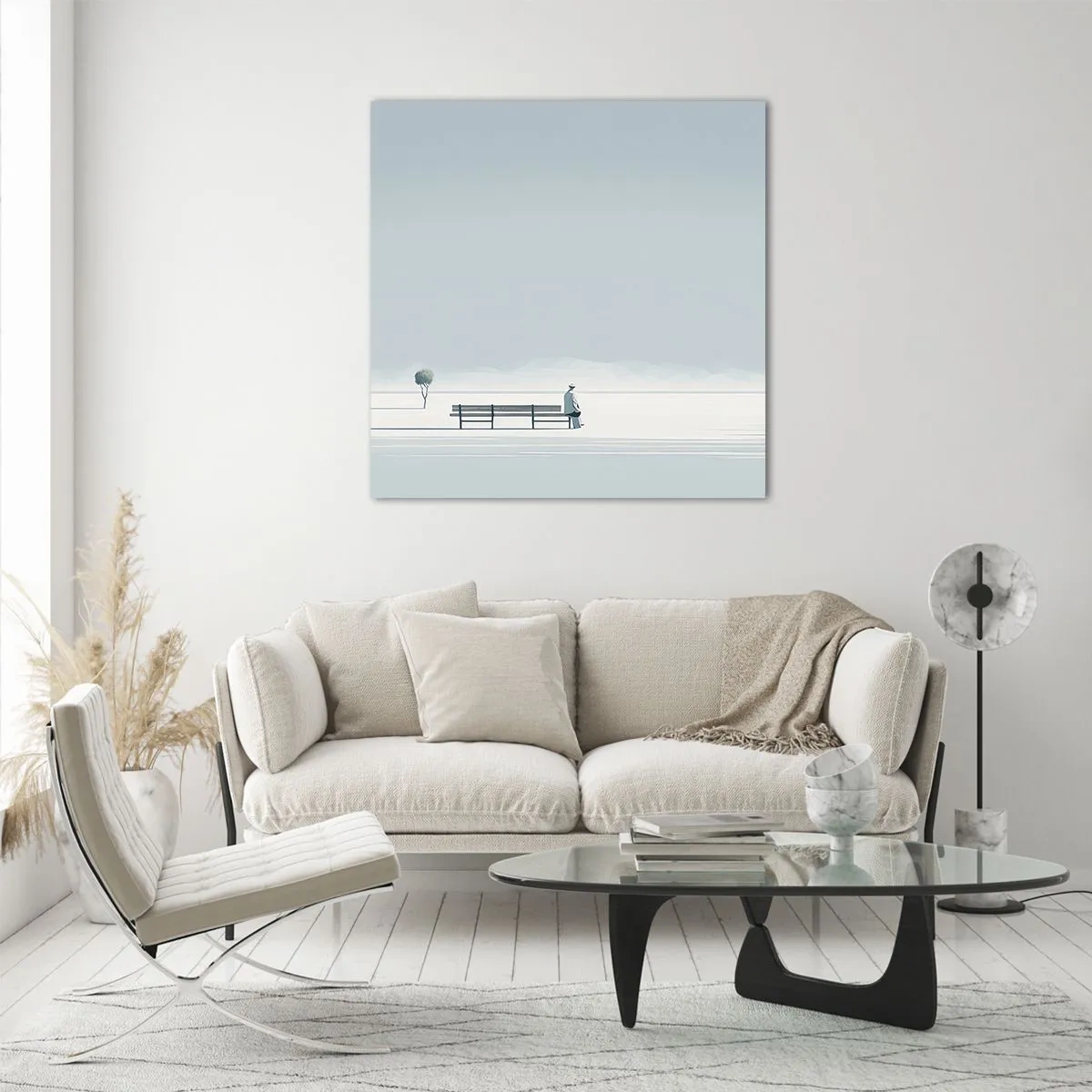 Billede på glas - Ja, jeg venter. - 50x50 cm