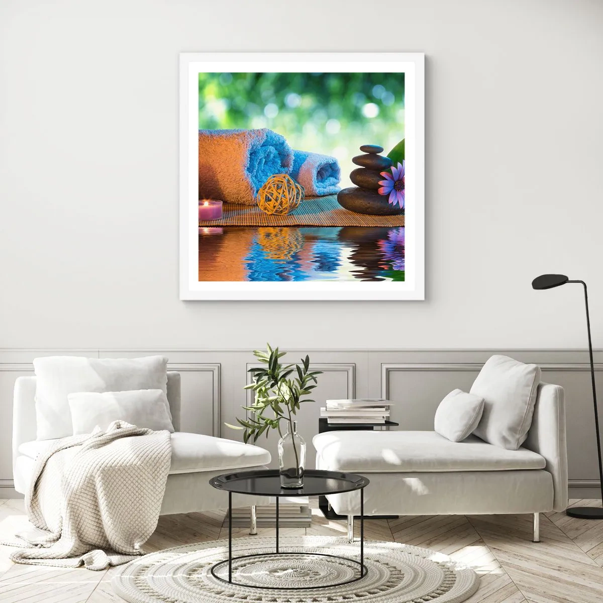 Plakat i hvid ramme - Tid til kroppen - 40x40 cm