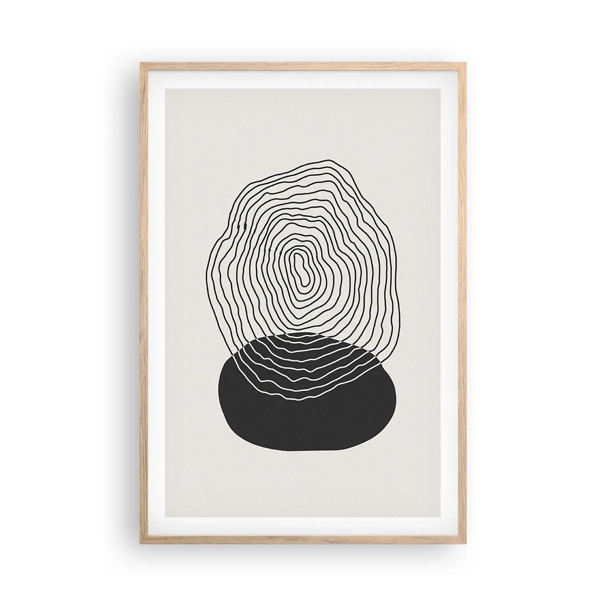 Plakat i ramme af lyst egetræ - Varighed og vibration - 61x91 cm