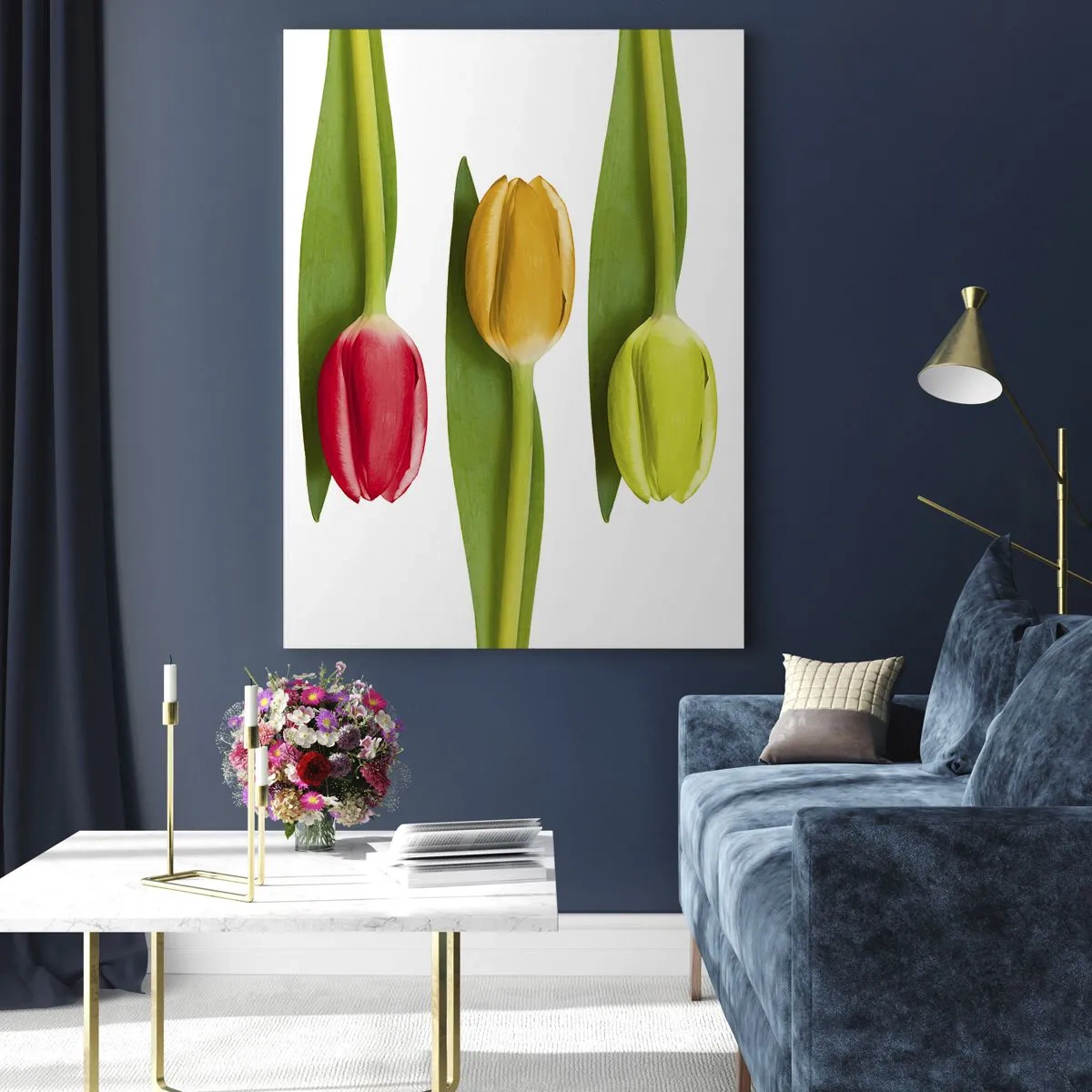 Billede på glas - Regnbuesammensætning - 50x70 cm