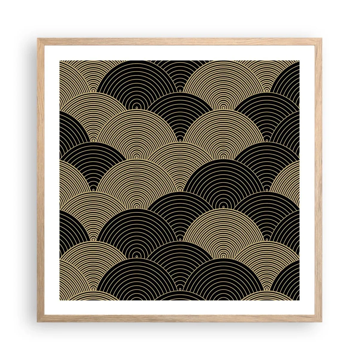 Plakat i ramme af lyst egetræ - Enhed i mangfoldighed - 60x60 cm