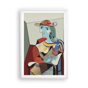 Plakat i hvid ramme - Gennem Picassos øjne - 61x91 cm
