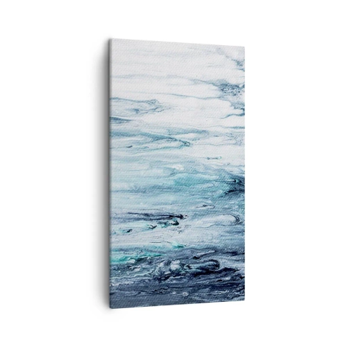Lærredstryk - Billede på lærred - Blå istapper - 45x80 cm