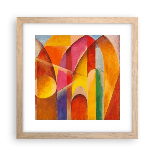Plakat i ramme af lyst egetræ - Solens katedral - 30x30 cm