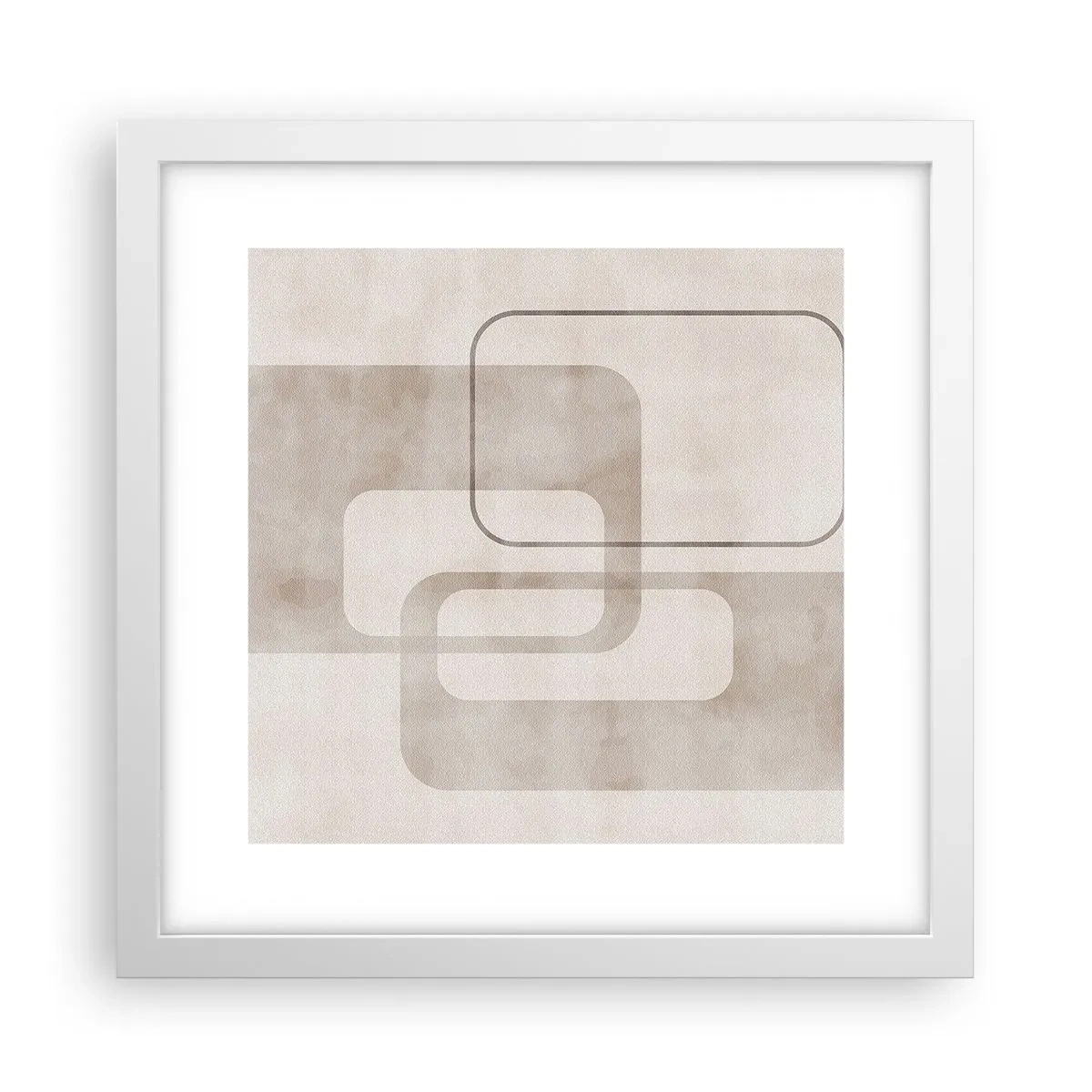 Plakat i hvid ramme - Geometrisk fuga - 30x30 cm