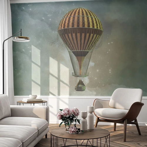 Fototapet Selvklæbende Deluxe Sticker - Banebrydende flyvninger - Ballon, Flyve, Skyer - 100x70 cm