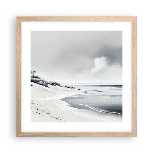 Plakat i ramme af lyst egetræ - Altid sammen - 40x40 cm