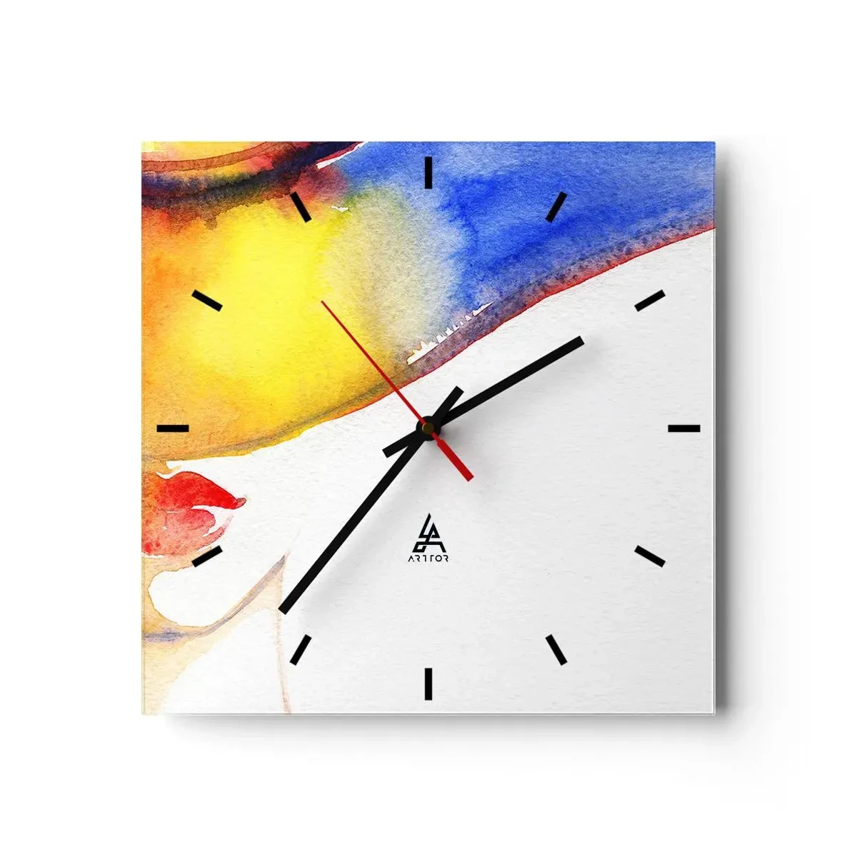 Vægur, Uret - Portræt af en dame    - 30x30 cm
