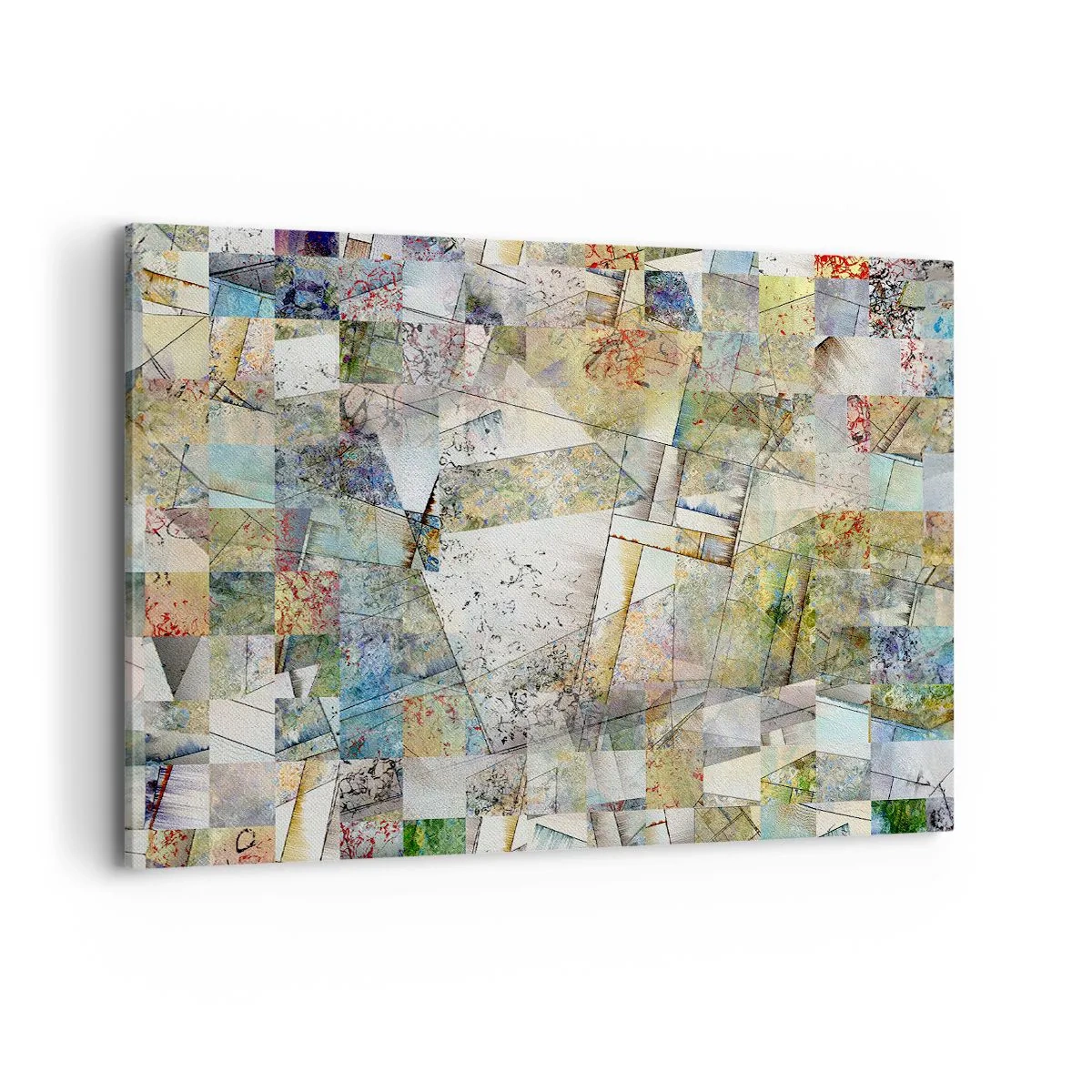 Lærredstryk - Billede på lærred - Geometrisk ommøblering - 100x70 cm