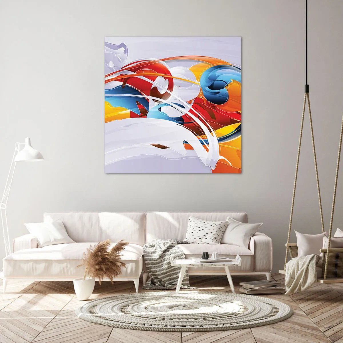 Lærredstryk - Billede på lærred - Elementernes dans - 40x40 cm