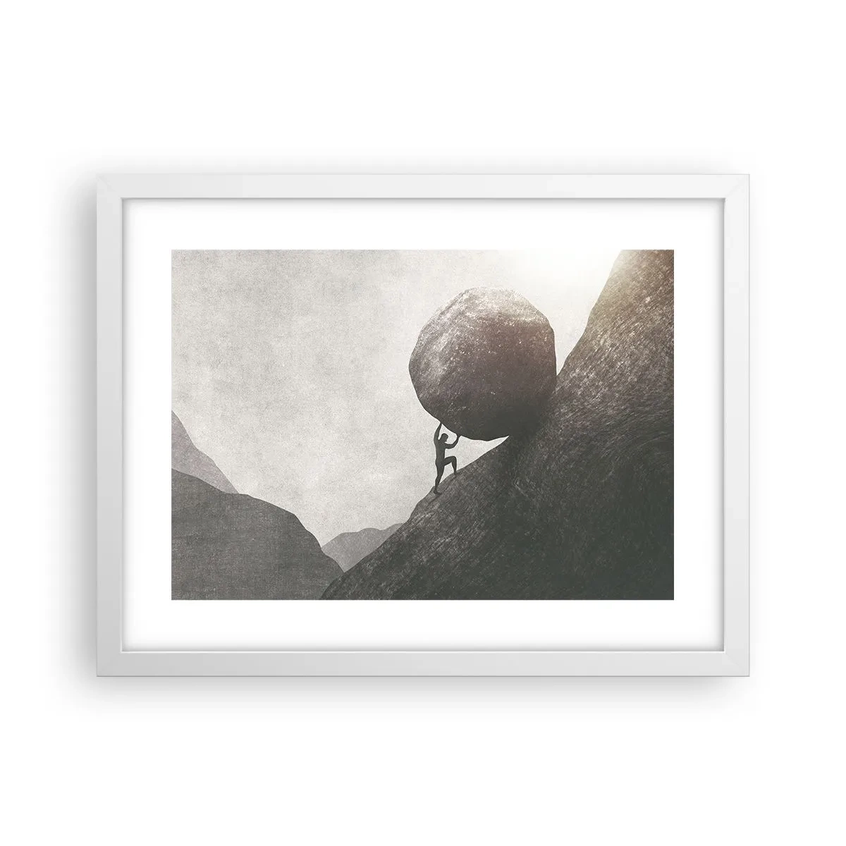 Plakat i hvid ramme - Jeg tror mod al forventning - 40x30 cm