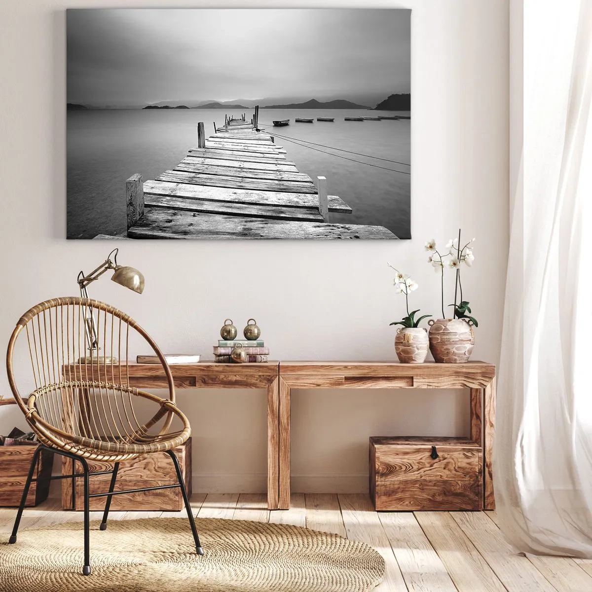 Lærredstryk - Billede på lærred - Ud over bjergene, hinsides havene - 120x80 cm