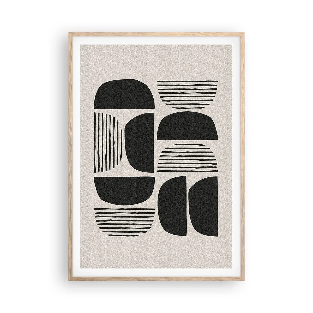 Plakat i ramme af lyst egetræ - Halvhjertede arrangementer - 70x100 cm