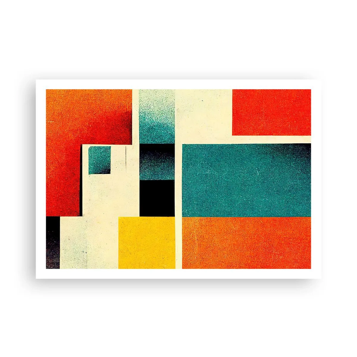 Plakat - Geometrisk abstraktion - god energi - 100x70 cm