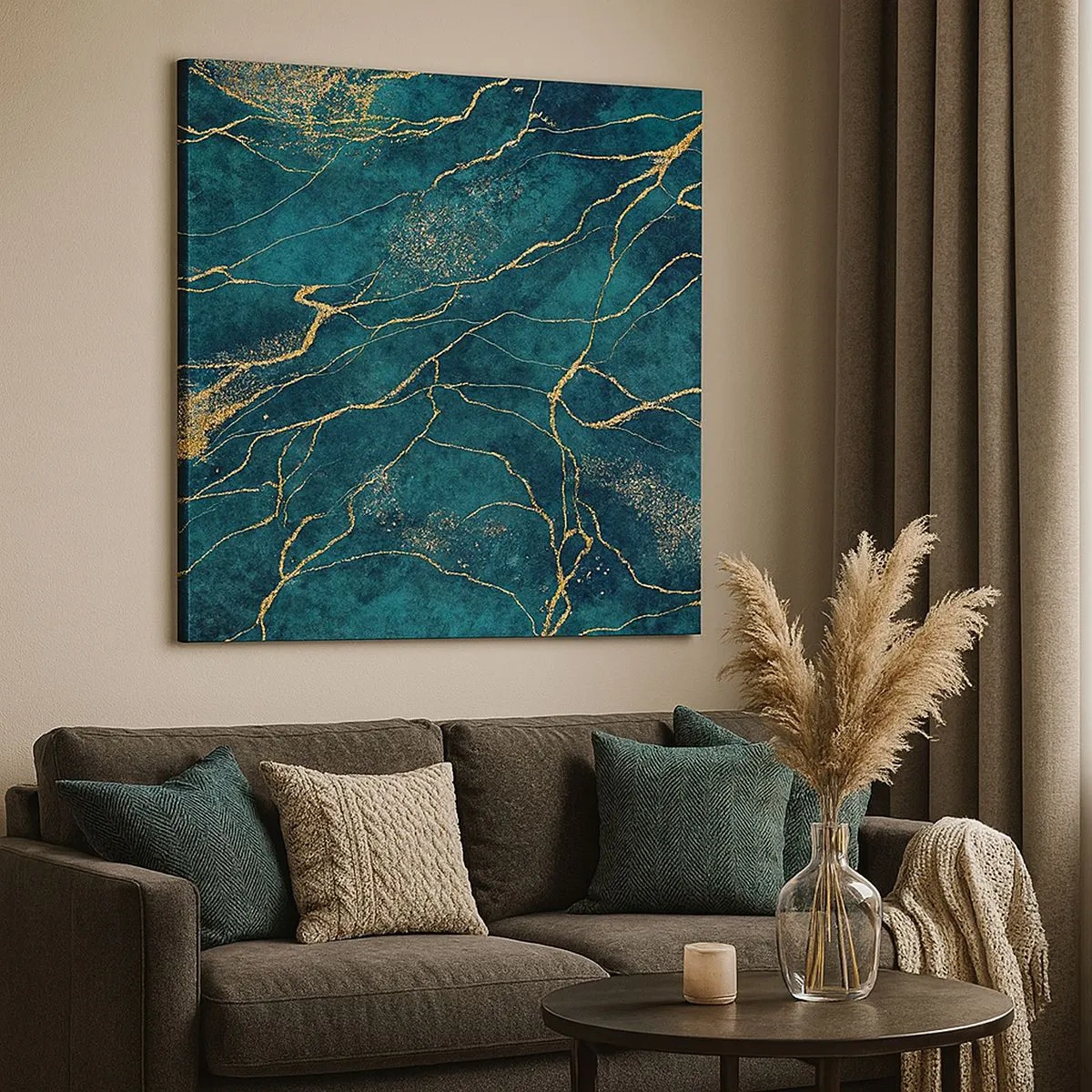 Lærredstryk - Billede på lærred - Guldåre - 30x30 cm