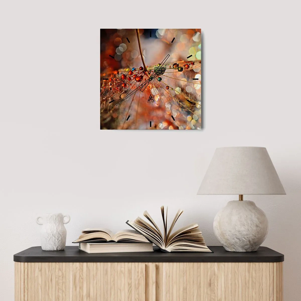 Vægur, Uret - Trådet på et edderkoppespind - 40x40 cm