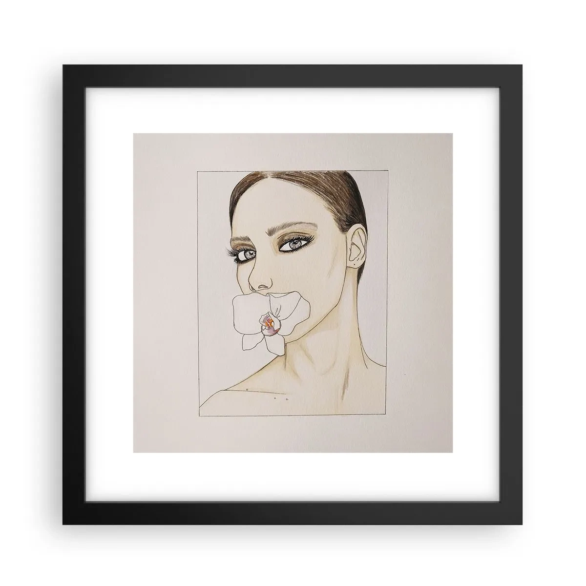 Plakat i sort ramme - Et symbol på elegance og skønhed - 30x30 cm