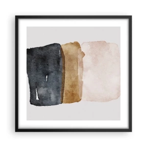 Plakat i sort ramme - Sammensætning af jordfarver - 50x50 cm