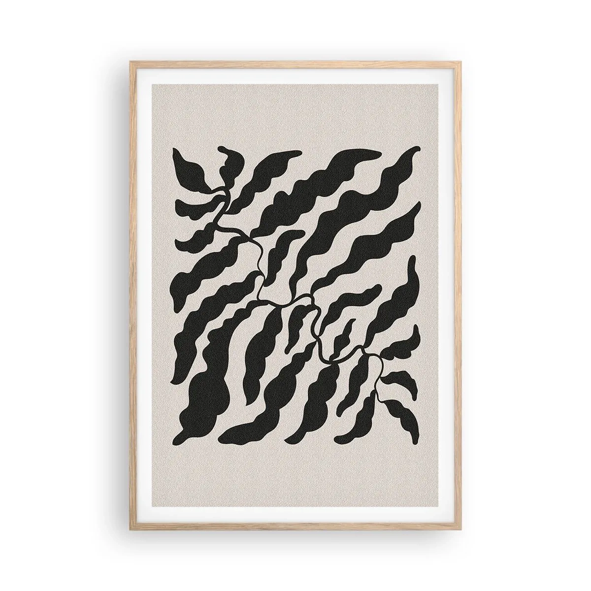 Plakat i ramme af lyst egetræ - En firkants natur - 70x100 cm