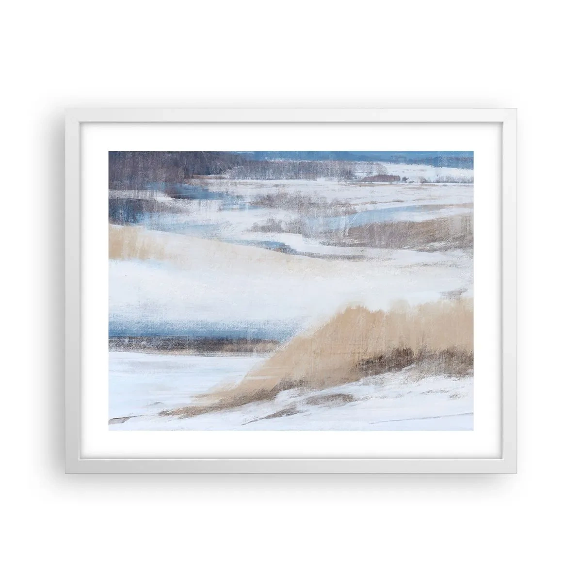 Plakat i hvid ramme - Vinterkomposition - 50x40 cm