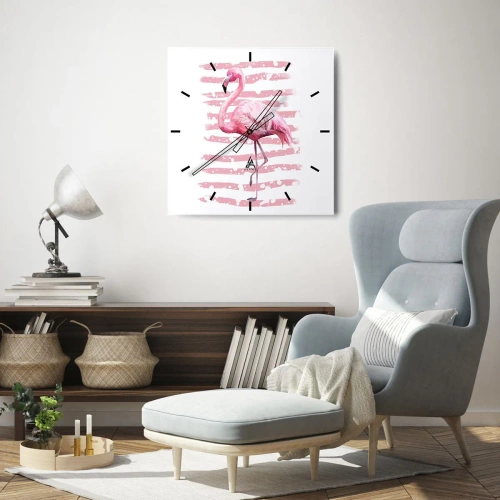 Vægur, Uret - Med værdighed, om end i pink - 40x40 cm