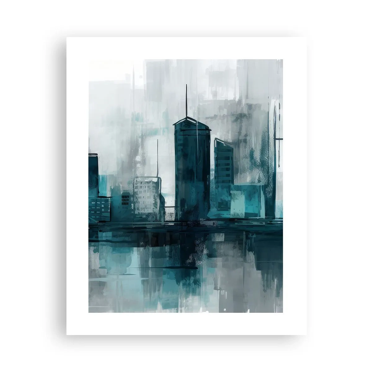 Plakat - Regnfarvet by - 40x50 cm