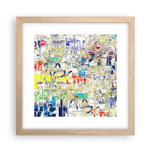 Plakat i ramme af lyst egetræ - Simpelthen en fryd for øjet - 30x30 cm