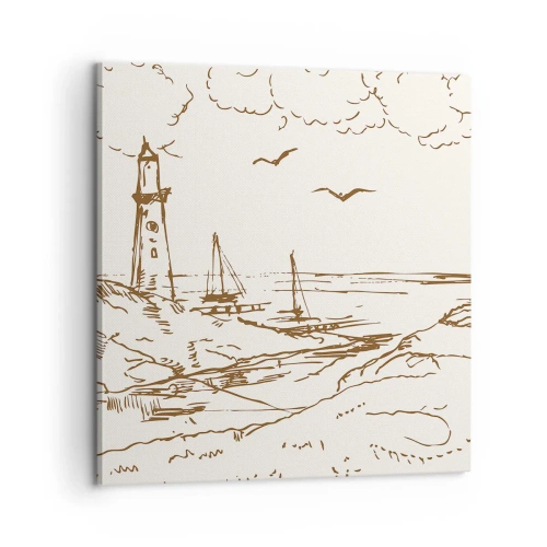 Lærredstryk - Billede på lærred - Oversigt over sommerminder - 60x60 cm