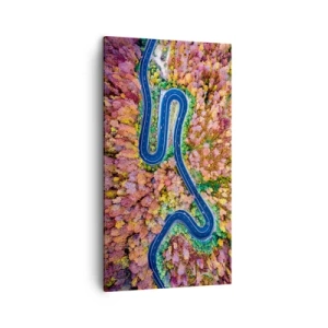 Lærredstryk - Billede på lærred - En snoet vej gennem skoven - 45x80 cm