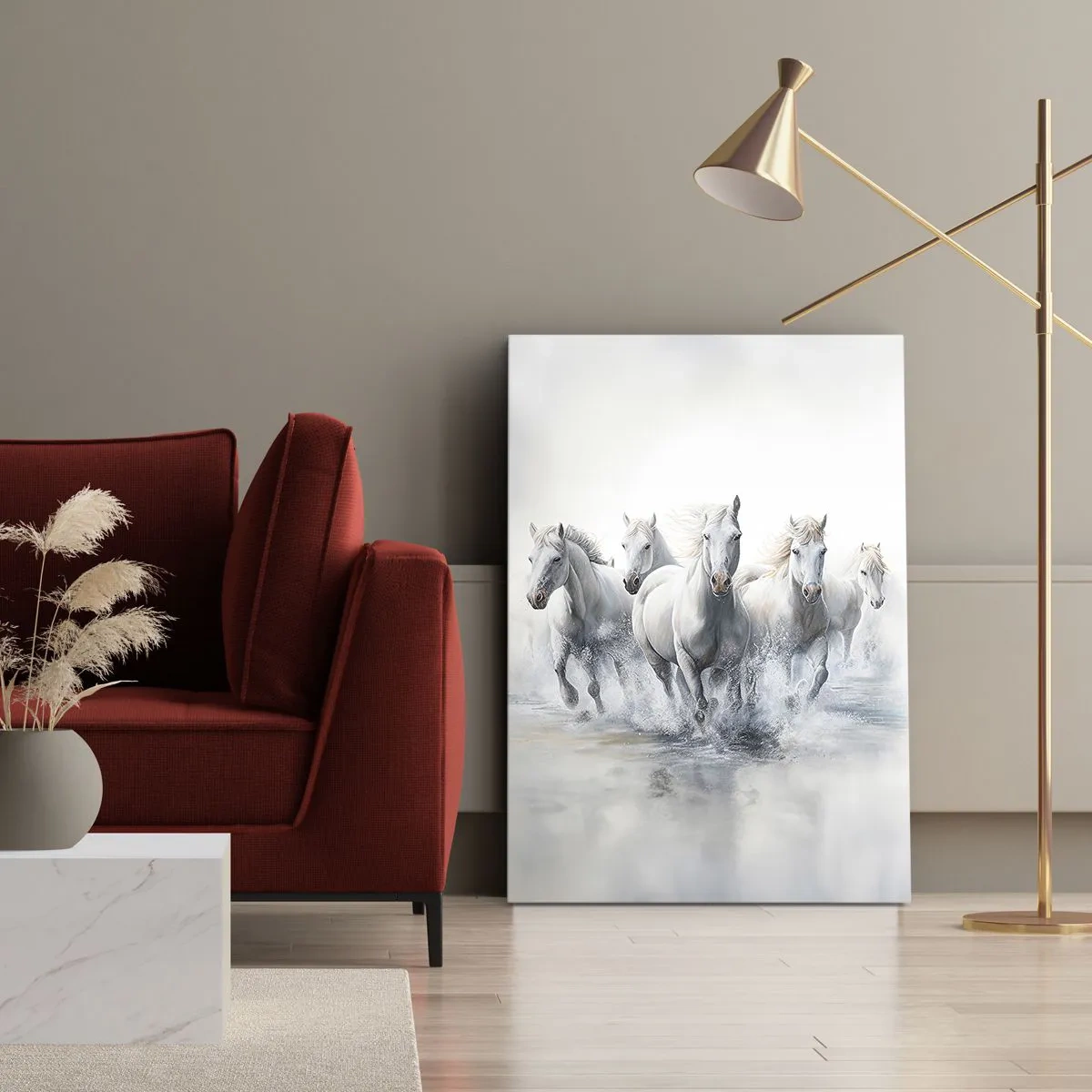 Lærredstryk - Billede på lærred - Hvid magi - 45x80 cm