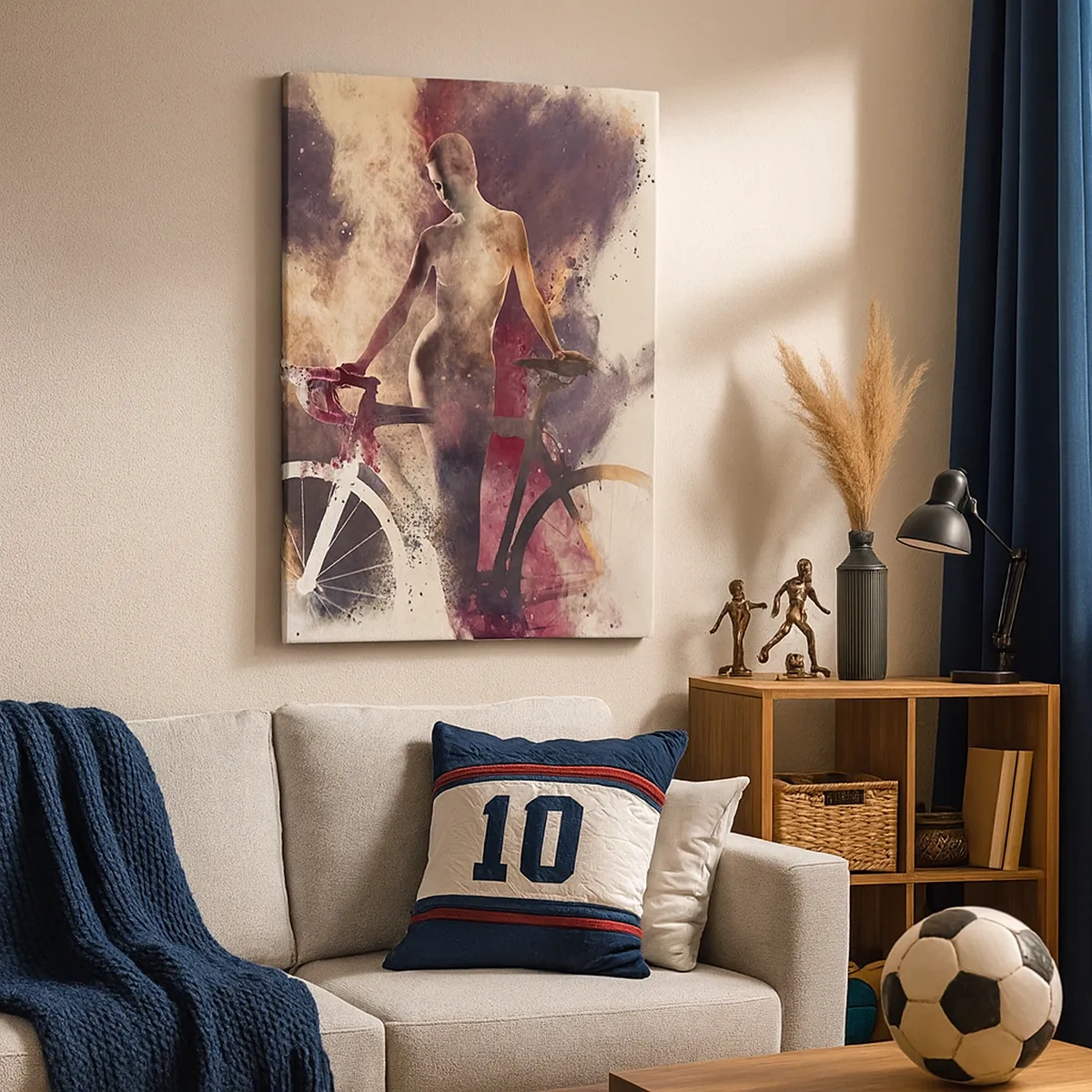 Lærredstryk - Billede på lærred - I marmor former den cyklende sjæl - 50x70 cm