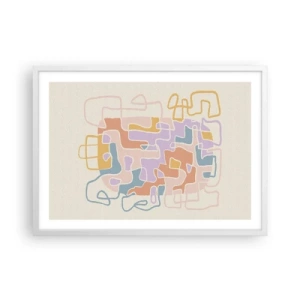 Plakat i hvid ramme - Labyrint - et glædeligt eventyr - 70x50 cm