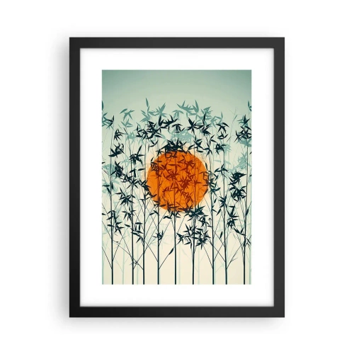 Plakat i sort ramme - Japansk sol - 30x40 cm