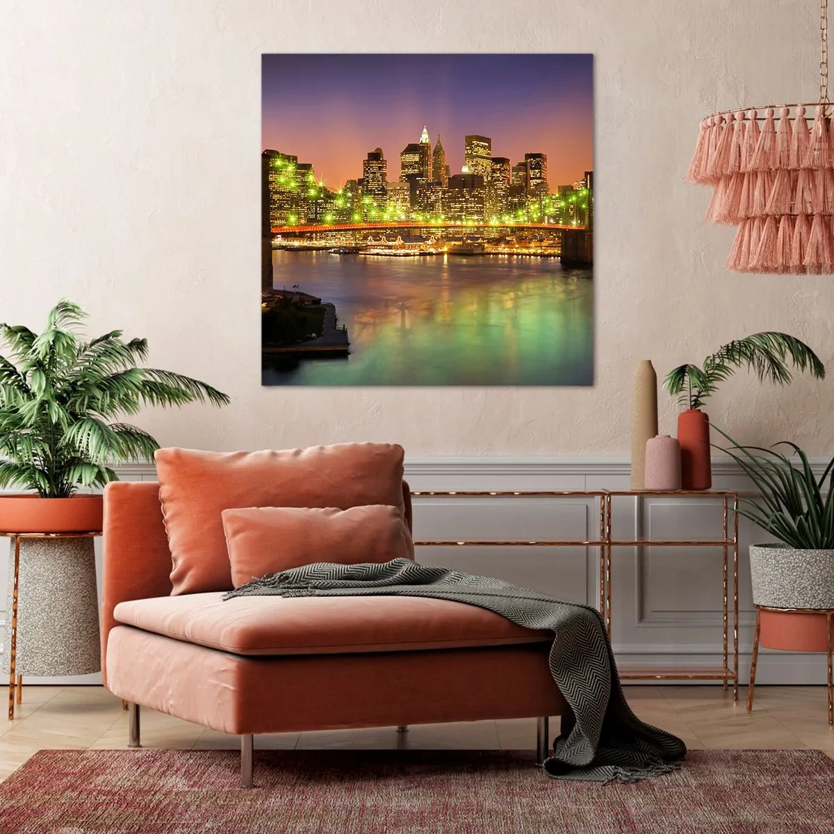 Lærredstryk - Billede på lærred - Lyset går aldrig ud her - 60x60 cm