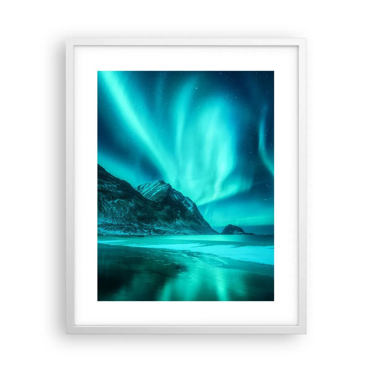 Plakat i hvid ramme - Nordens vidundere - 40x50 cm