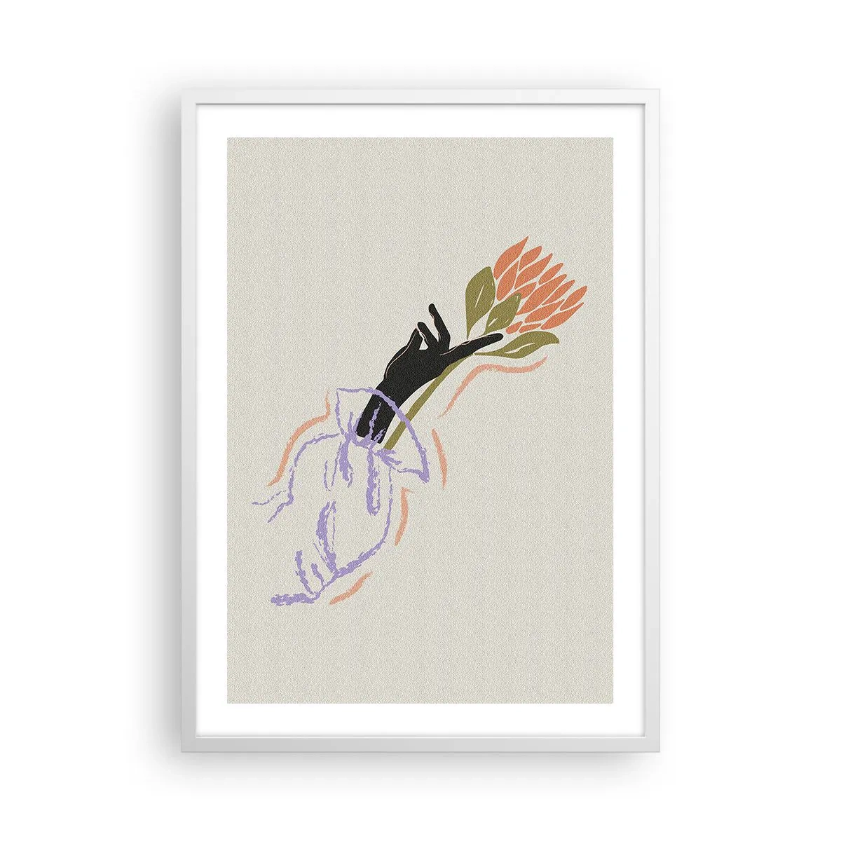 Plakat i hvid ramme - En søsterlig berøring - 50x70 cm
