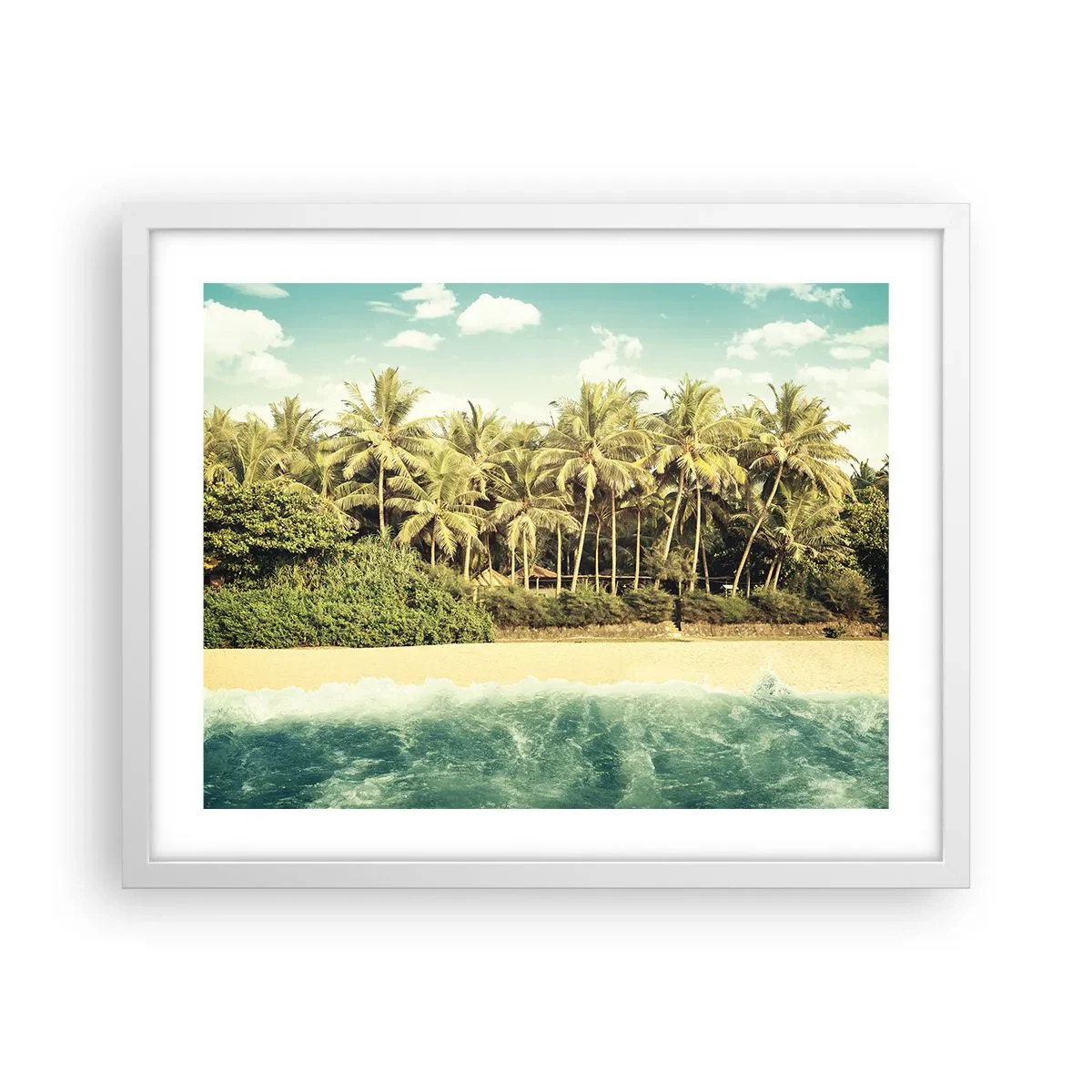 Plakat i hvid ramme - Hvad med her? - 50x40 cm