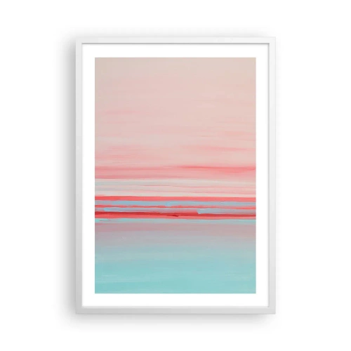 Plakat i hvid ramme - Abstraktion ved daggry - 50x70 cm